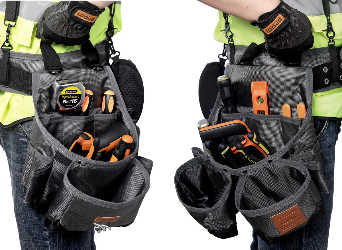 Heavy Duty Tool Belt with Suspenders and Magnetic Tool Pouch F666