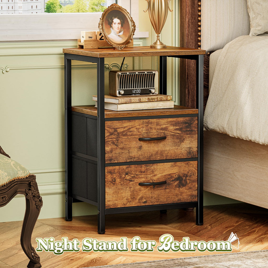 Night Stand Set of 2 with 2 Drawers W2862