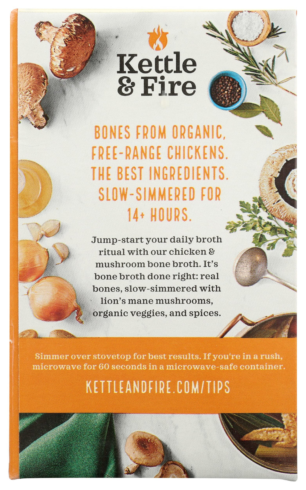 Mushroom Chicken Bone Broth 10g Protein Gluten Free 16.9 Oz Pack of 6 O930