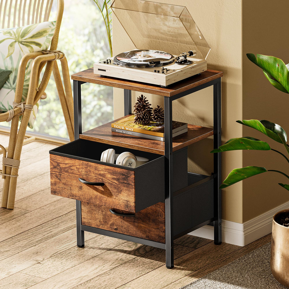 Night Stand Set of 2 with 2 Drawers W2862